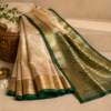 biege and green saree