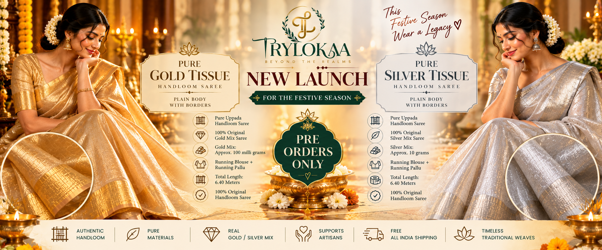 Festive Tissue Saree Launch Collection